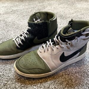 Women's Nike Jordans Green and Black High-Top Sneakers - size 8 (US)